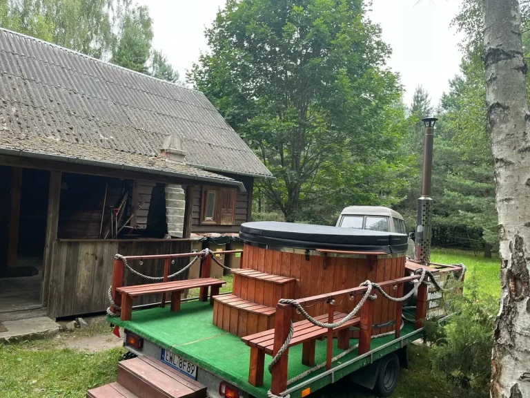 Wynajem mobilnej bani Okuninka 0007 Spływy kajakowe Bugiem